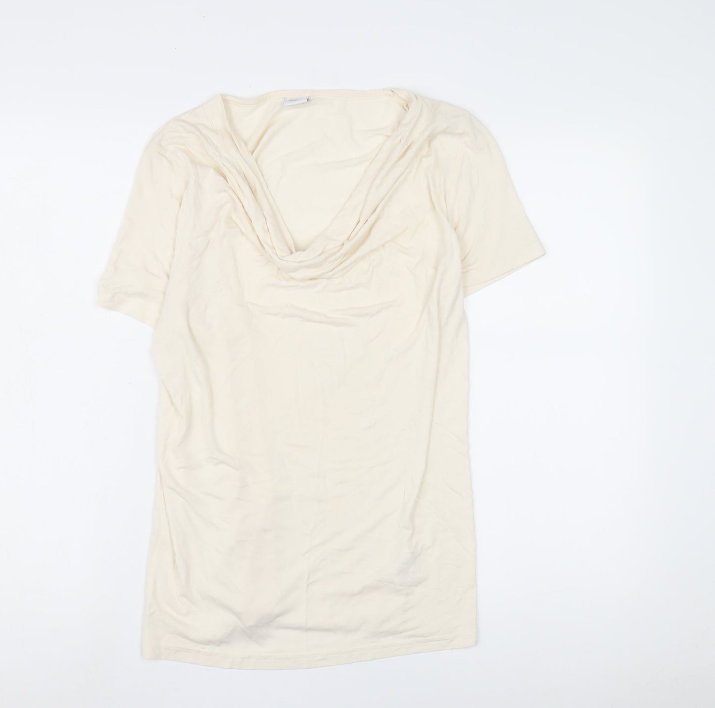 Cotton Traders Women's Ivory Cowl Neck T-Shirt M