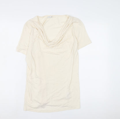 Cotton Traders Women's Ivory Cowl Neck T-Shirt M