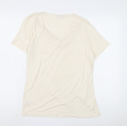 Cotton Traders Women's Ivory Cowl Neck T-Shirt M