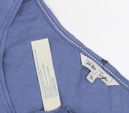 Fat Face Women's Blue Geometric Tank Top, Size 14