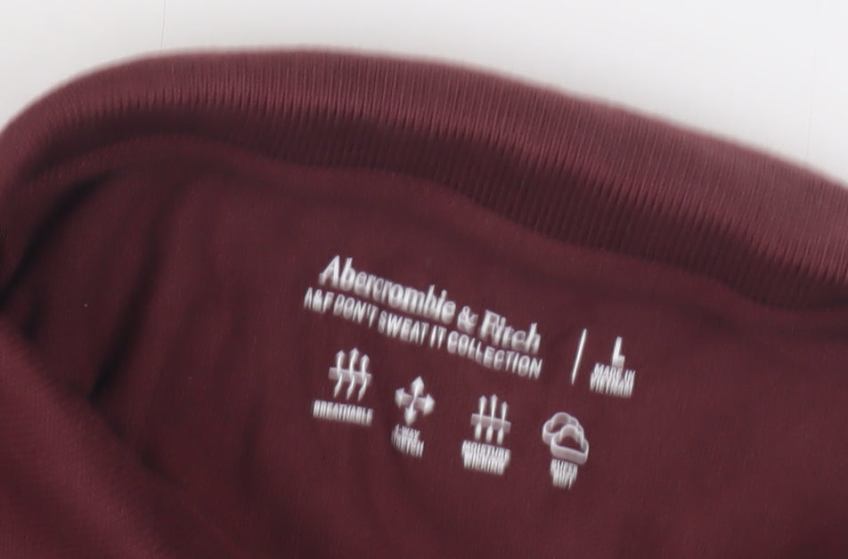 Abercrombie & Fitch Men's Red Polo Shirt L, Cotton Blend