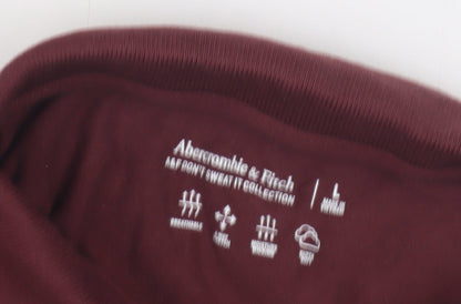 Abercrombie & Fitch Men's Red Polo Shirt L, Cotton Blend