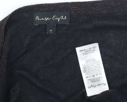 Womens UK Size S Phase Eight Black Wrap Blouse