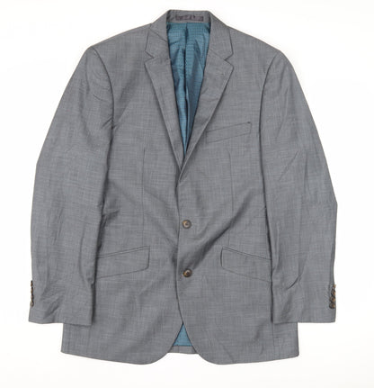 Greenwoods Men's Grey Single-Breasted Blazer, Size 38