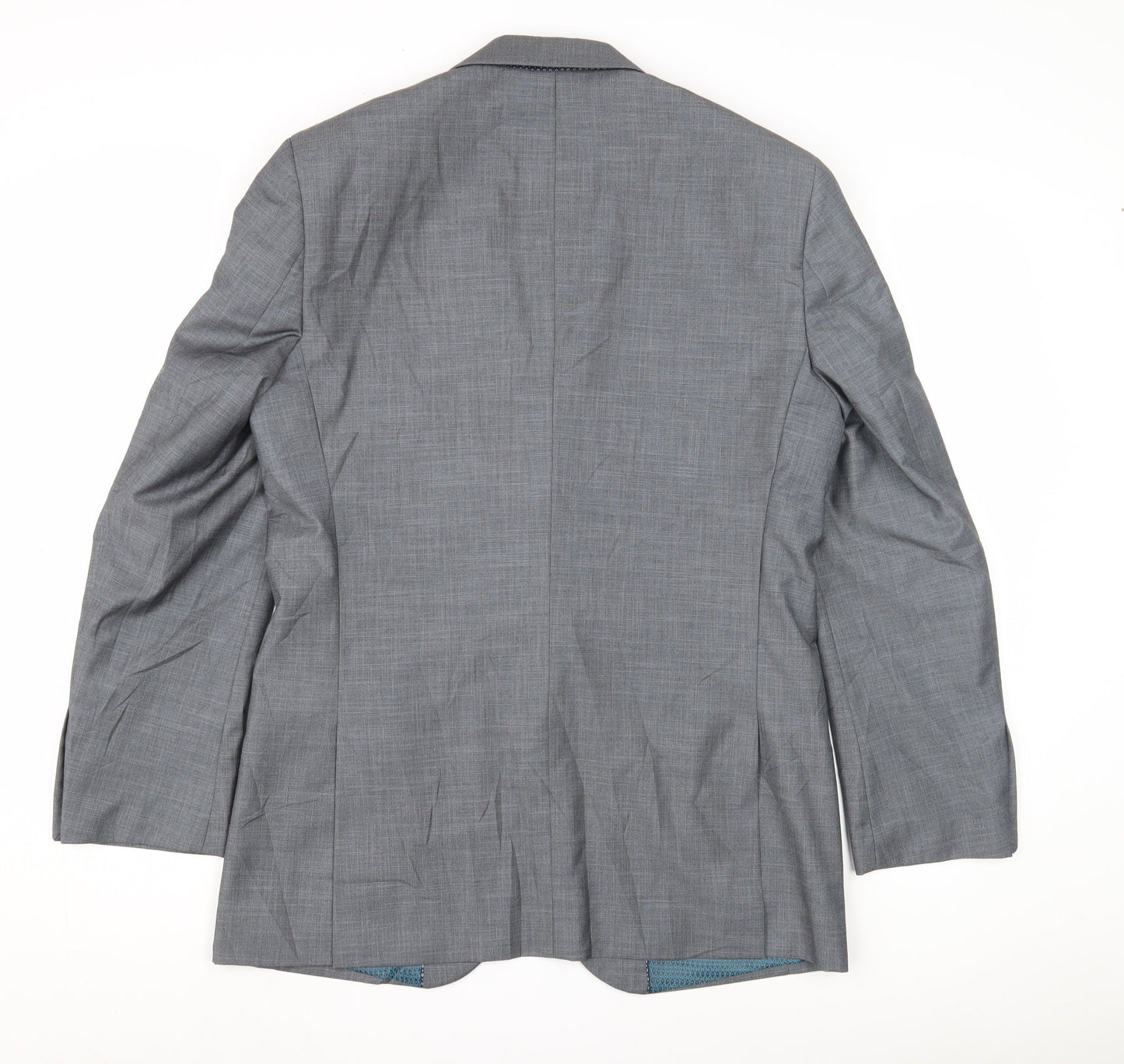 Greenwoods Men's Grey Single-Breasted Blazer, Size 38