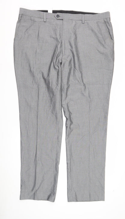 Next Men's Grey Suit Trousers, 42 Waist, Excellent Condition