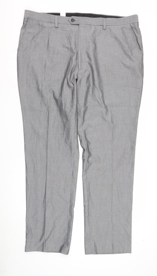 Next Men's Grey Suit Trousers, 42 Waist, Excellent Condition