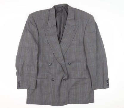 Christophe Men's Grey Double-Breasted Blazer 38R