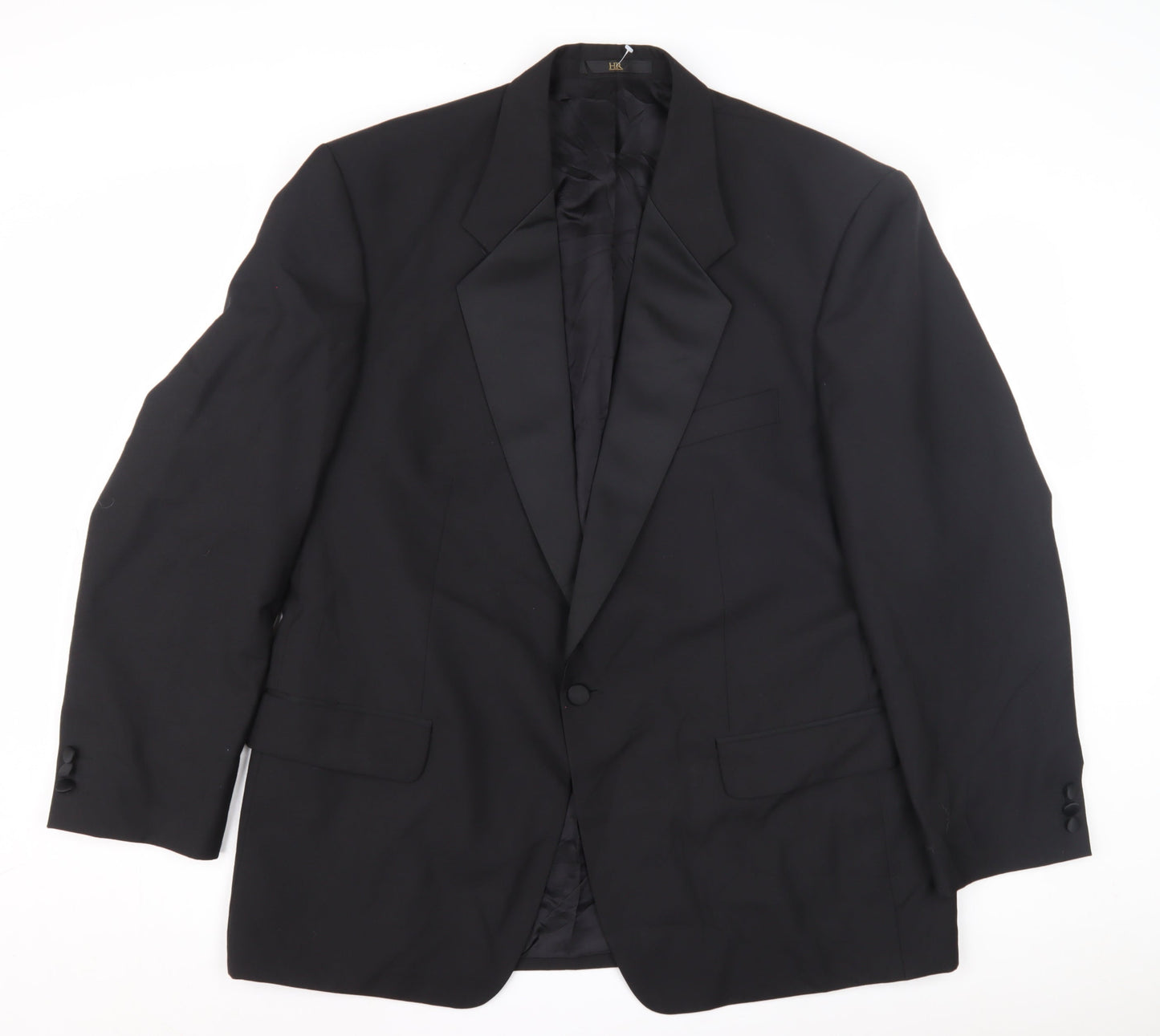 HR Tailoring Men's Black Blazer 44 Shawl Lapel Formal