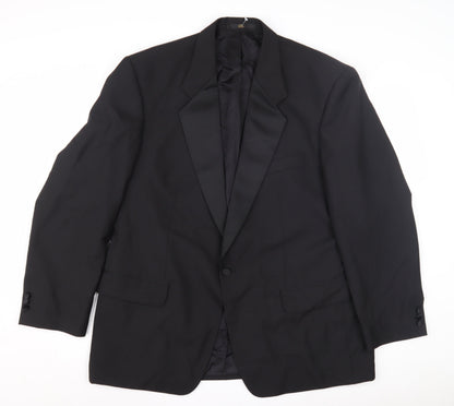HR Tailoring Men's Black Blazer 44 Shawl Lapel Formal