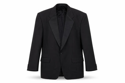 HR Tailoring Men's Black Blazer 44 Shawl Lapel Formal