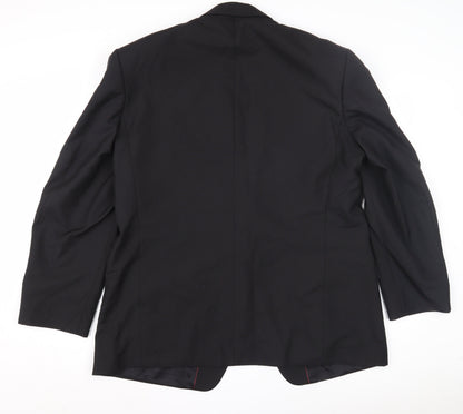 HR Tailoring Men's Black Blazer 44 Shawl Lapel Formal