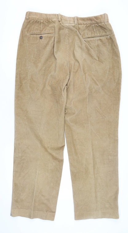 Peter Christian Men's Beige Corduroy Trousers Size 38X31