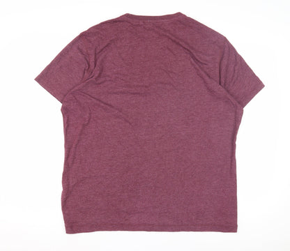 George Men's Purple Christmas T-Shirt, L, Graphic Print