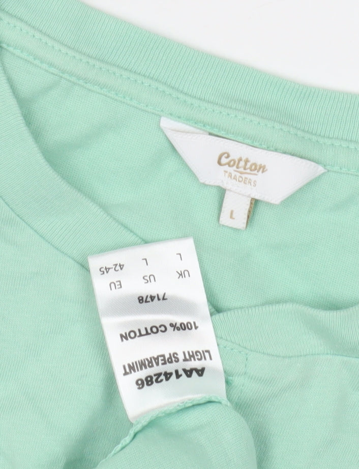Mens UK Size L Cotton Traders Green  T-Shirt