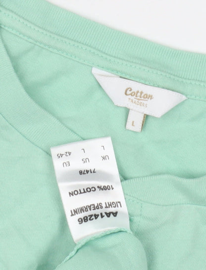 Mens UK Size L Cotton Traders Green  T-Shirt