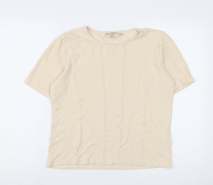 Womens UK Size M Honor Millburn Beige Basic T-Shirt