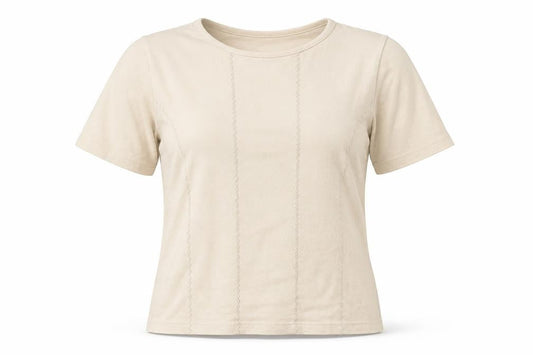 Womens UK Size M Honor Millburn Beige Basic T-Shirt