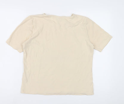 Womens UK Size M Honor Millburn Beige Basic T-Shirt