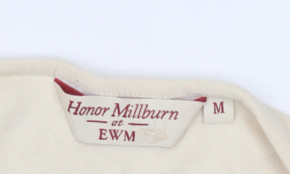 Womens UK Size M Honor Millburn Beige Basic T-Shirt