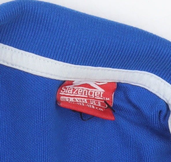Slazenger Boys Blue Polo Shirt, 7-8 Years, Cotton, Casual