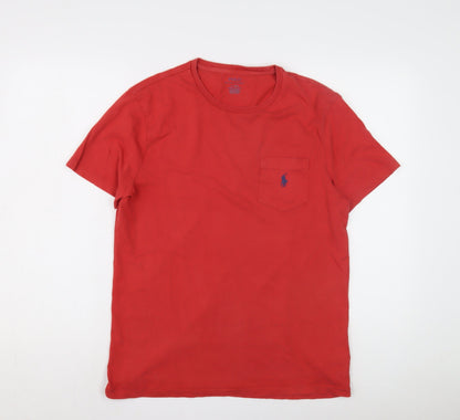Unisex Adults UK Size M Polo Ralph Lauren Red Basic T-Shirt