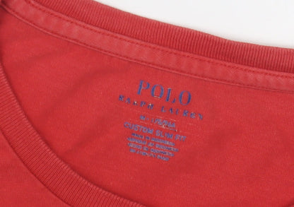 Unisex Adults UK Size M Polo Ralph Lauren Red Basic T-Shirt