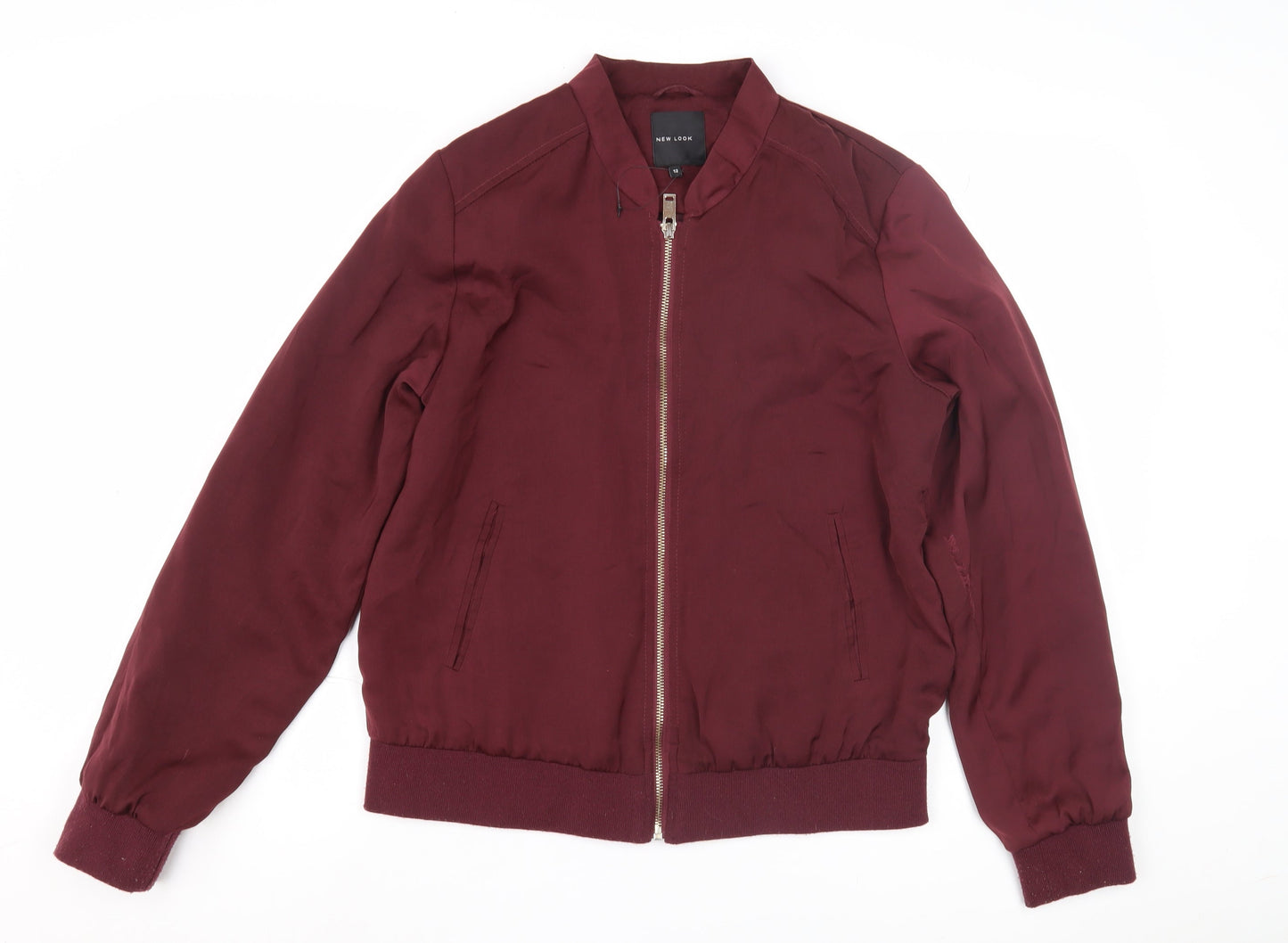 Womens UK Size 12 New Look Red Bomber Jacket