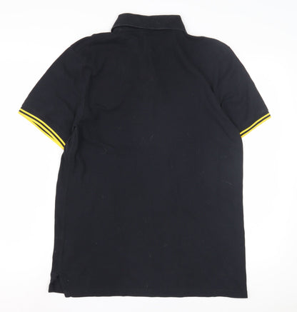 Nike Men's Black Polo Shirt - Medium, Football Theme