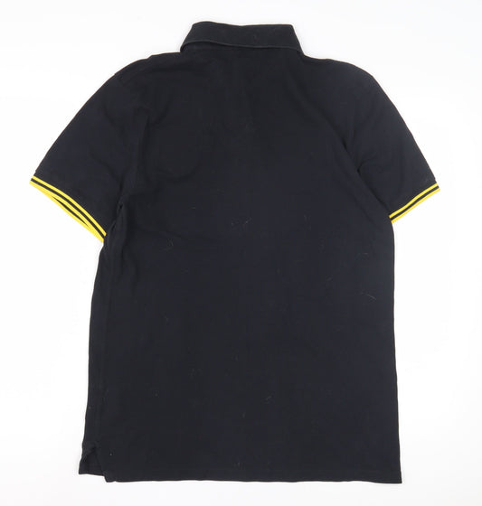 Nike Men's Black Polo Shirt - Medium, Football Theme