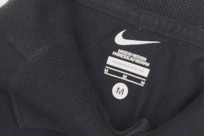 Nike Men's Black Polo Shirt - Medium, Football Theme