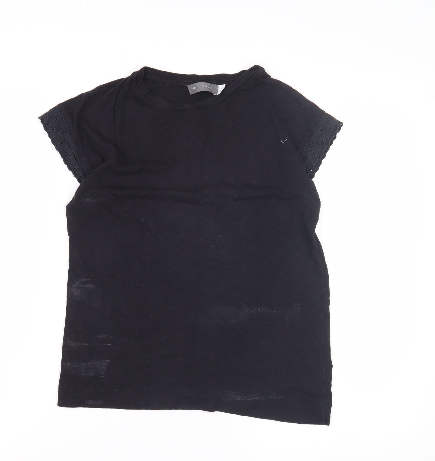 Womens UK Size XS Mint Velvet Black Basic T-Shirt