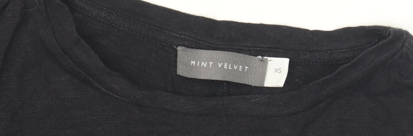 Womens UK Size XS Mint Velvet Black Basic T-Shirt