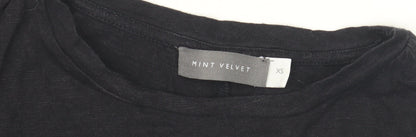 Womens UK Size XS Mint Velvet Black Basic T-Shirt