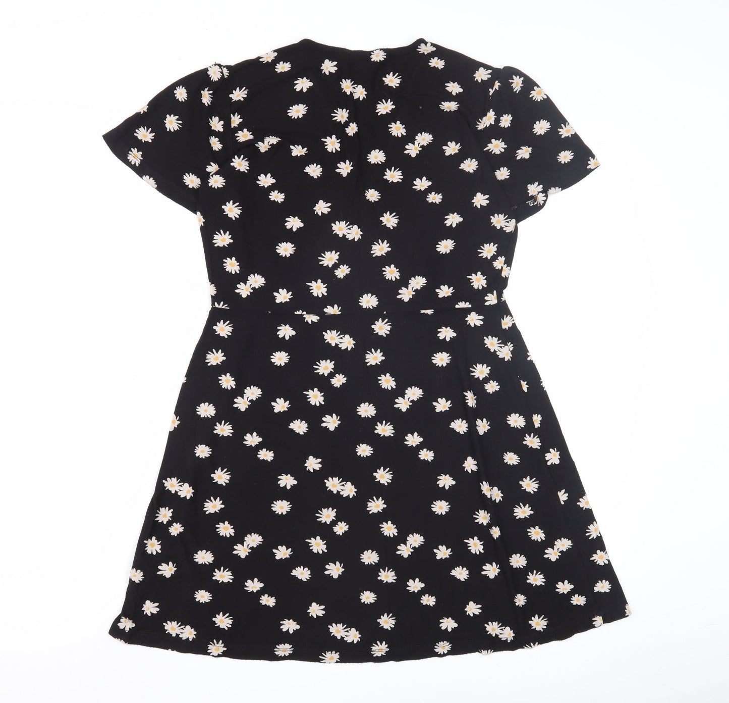 Next Women's Black Floral Wrap Dress Size 12