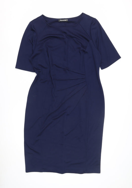 Bonmarché Women's Blue Dress Size 16 Half Sleeve