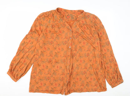 Womens UK Size 12 NEXT Orange Basic Blouse