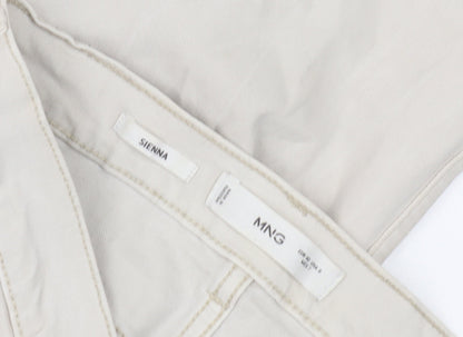 Womens UK Size 12 MNG Regular Fit Straight Ivory Jeans