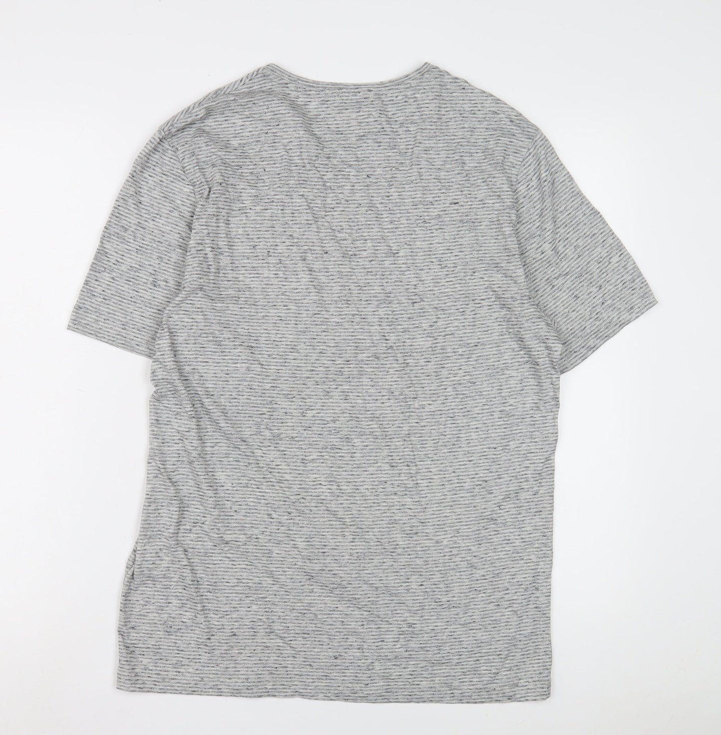 Reiss Mens Grey Striped Crew Neck T-Shirt M