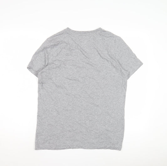 Tommy Jeans Men's Grey V-Neck T-Shirt M