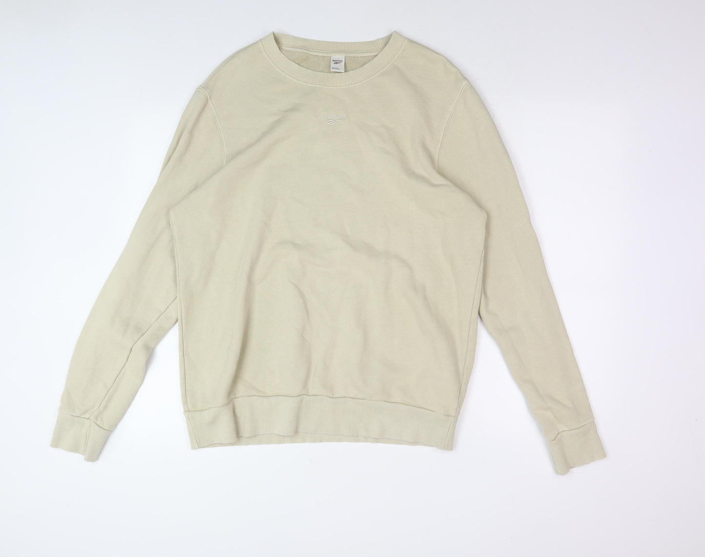 Mens UK Size L Reebok Beige Pullover Sweatshirt