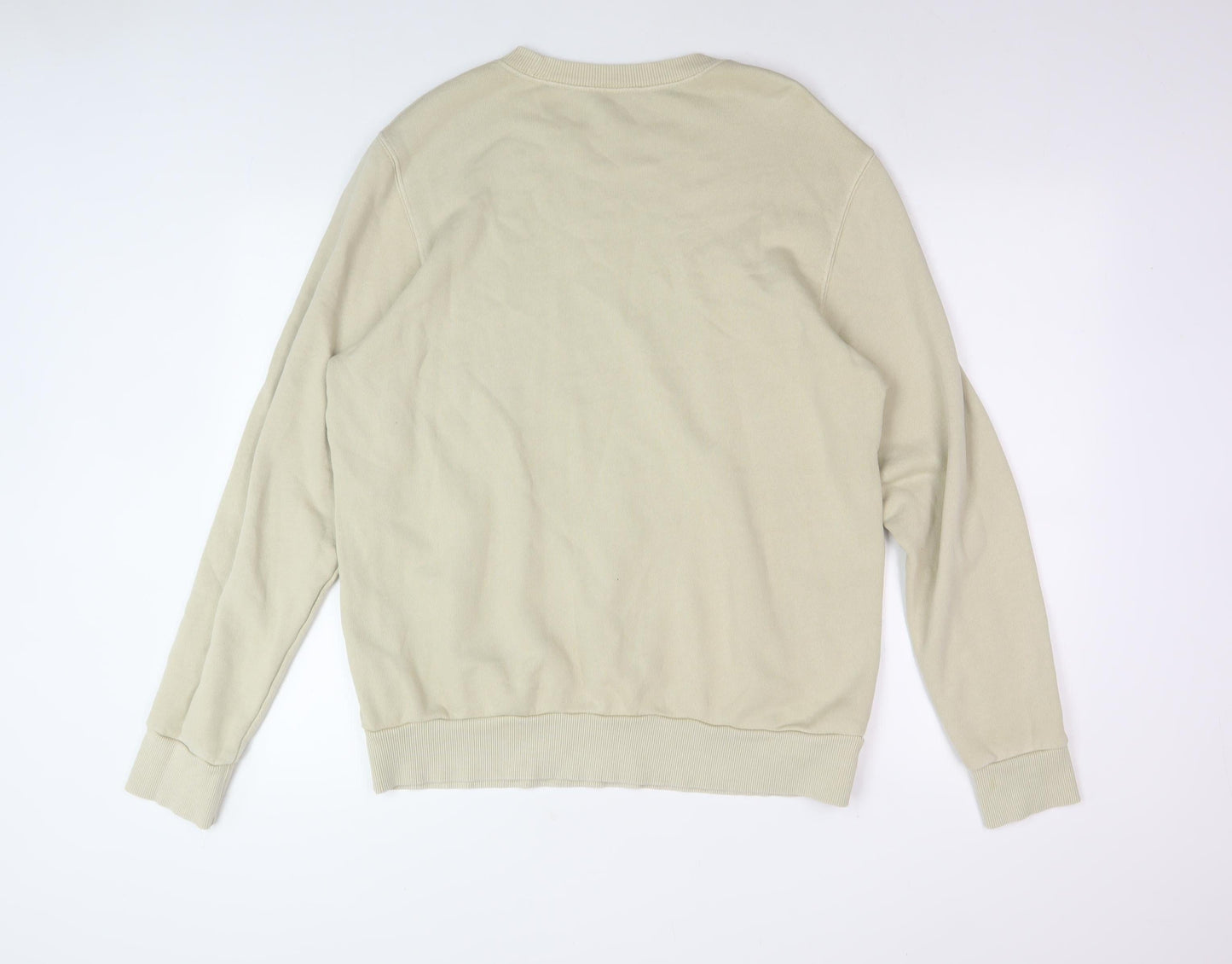 Mens UK Size L Reebok Beige Pullover Sweatshirt