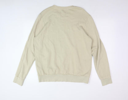 Mens UK Size L Reebok Beige Pullover Sweatshirt