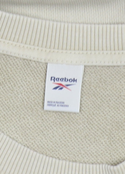 Mens UK Size L Reebok Beige Pullover Sweatshirt