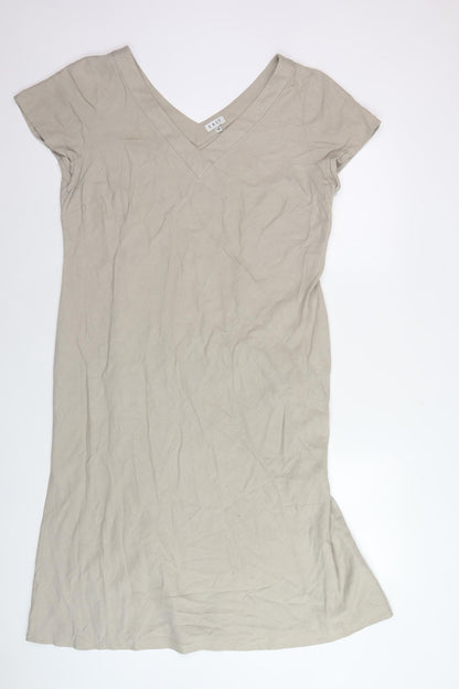 East Women's Beige Linen Viscose Dress Size 16