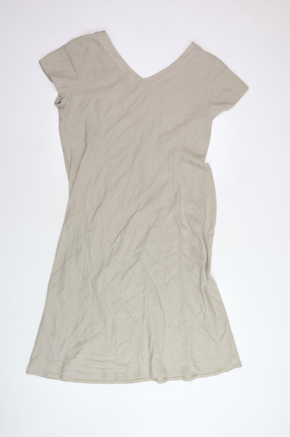 East Women's Beige Linen Viscose Dress Size 16