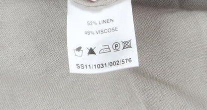 East Women's Beige Linen Viscose Dress Size 16