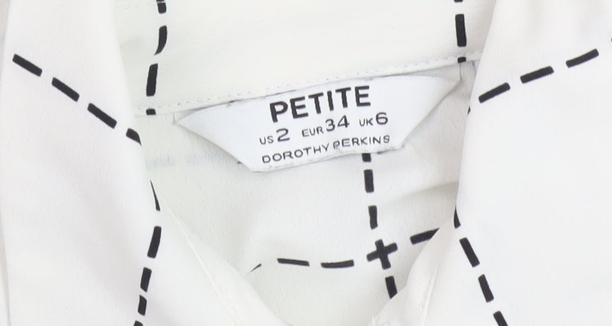 Womens UK Size 6 Dorothy Perkins White Basic Button-Up
