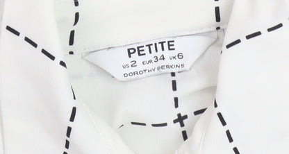 Womens UK Size 6 Dorothy Perkins White Basic Button-Up
