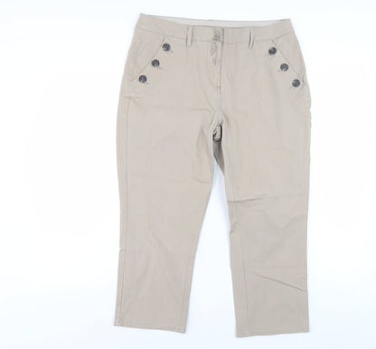 Womens UK Size 12 Maine New England Regular Fit Casual Beige Trousers